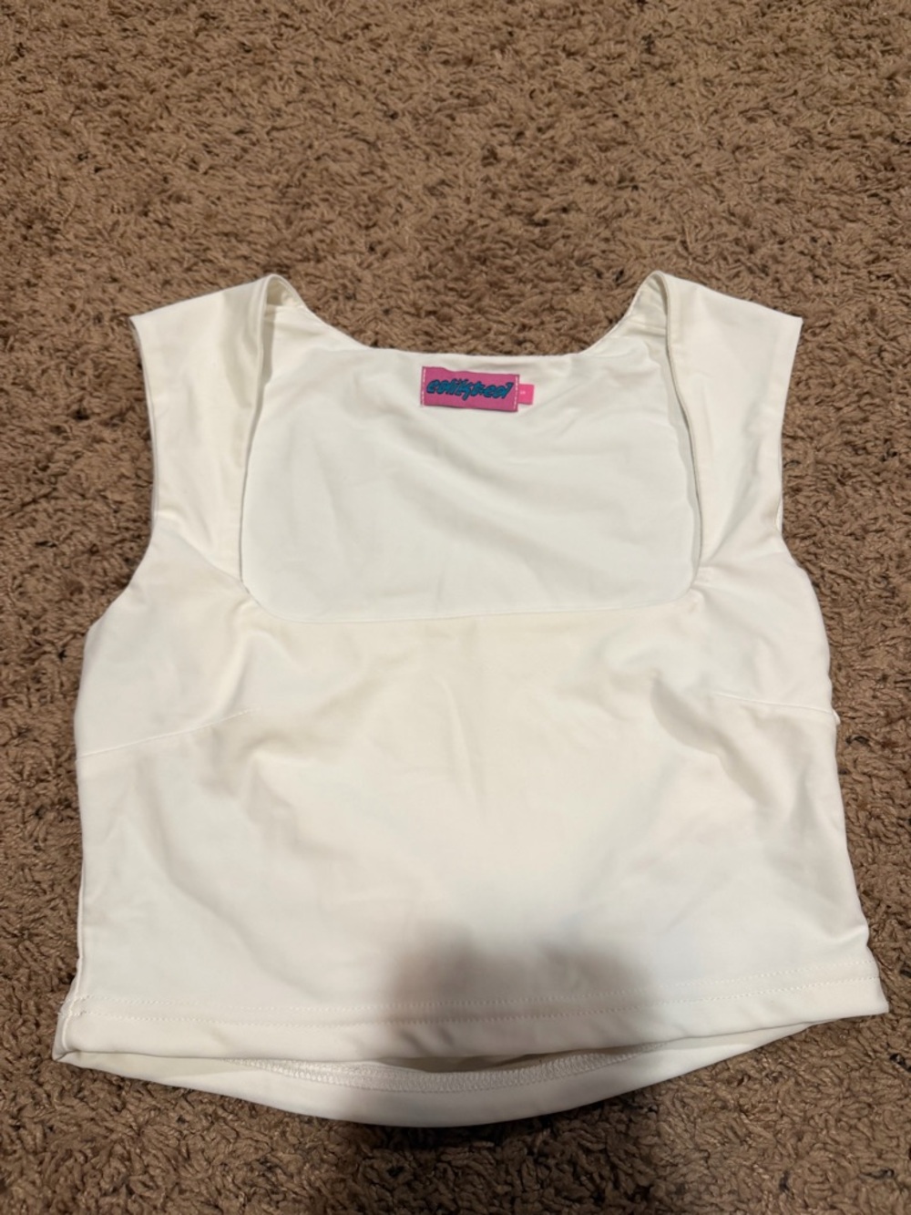 Edikted White Cropped Tank